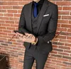 Grijze bruiloft smoking slim fit pakken voor mannen GroomsMen pak drie stukken Goedkope prom formele pakken (jas + broek + vest + stropdas)