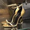 2019 Oro Rosso Nero Pelle verniciata 10.5CM Lettere Tacchi Designer Donna Lettere uniche Sandali Abito Scarpe da sposa Sandali sexy 35-41 Scatola