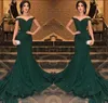 2019 más nuevos vestidos de noche de sirena con lentejuelas de color verde oscuro árabe fuera del hombro vestido de fiesta de noche hasta el suelo con pliegues