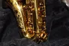 Exquisite Hand Carved High Quality Brass Gold Lacquer Soprano Saxophone Pearl Button New Sax Instrument with Case Mouthpiece Glove1973756