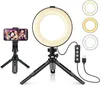 LED-Ringlicht 6 Zoll mit Stativ-Ständer, Telefonhalter für Live-Streaming von YouTube-Videos, dimmbares Schreibtisch-Make-up-Ringlicht für Fotografie