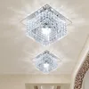 Kwadratowa LED Lampa Reflektor Lampa Nowoczesna Kryształ Szkło 5W LED Sufit Lights Living Room Foyer Corridor Ganch Crystal Downlight Dia10cm