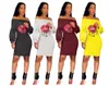 Fashion- Sexy Lip Dress Fashion Lantern Sleeves Strapless Bodycon Dresses Clothes