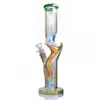 colorful glass water bongs dab rigs downstem perc bubbler dabber chicha smoke accessory luminous bong waterpipe hookahs shisha 30cm tall