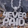 Iced Out CZ Bling 4everpaid Hängsmycke Halsband Ms Micro Pave Cubic Zirconia Simulerad diamanter Halsband Foreverpaid