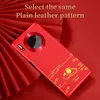 Leren case voor Huawei Mate 30 Case Spring Festival Chinese Stijl achter Case Cover Bumperfor Huawei Mate 30 Coque