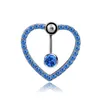 Moda amor corazón inverso ombligo anillos barra plateada quirúrgica Piercing Sexy cuerpo joyería para mujeres CZ ombligo piercing