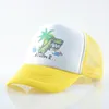 Fashion-Mesh Baseball Caps Kids Lovely Cartoon Dinosaur Snapback Hattar för Baby Boys and Girls Outdoor Barn Andningsbar Sun Bones Cap