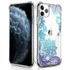 For iphone 11 Case Hard PC+ TPU Bumper Protective Case for Apple iPhone 11 6.1 Inch Crystal Lace Design White Purple Green