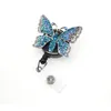 30pcslot Fashion Rhinestone pearl beautiful butterfly Retractable animal ID Badge Holder reel for giftparty4318933