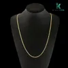 KASANIER 10 pièces or et argent collier claviculaire timbre mode femmes 2MM largeur Figaro collier garantie longue Jewe181Q