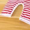 Gorący Christmas Baby Clothes Toddler Niemowlę Chłopcy Dziewczyny Z Długim Rękawem Paski Jeleni Drukowane Kombinezon Romper Ubrania Baby Romper One-face Stroje