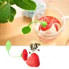 Çilek Silikon Çay Demlik Süzgeç Kırmızı Sarı Teabag Su Isıtıcısı Gevşek Çay Yaprak Süzgeç Topu Bitkisel Baharat Çay Demlik Filtresi VT0327