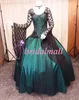 Vintage 2020 Black and Green Gothic Wedding Dresses Long Sleeve Steampunk Victorian Whitby Lace up Back Plus Size Celti Wedding bridal gowns