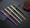 304 Stainless Steel Chopsticks Vacuum Plating Colorful Square Chopsticks Good Quality Gold Rainbow Black Chopsticks Wholesale