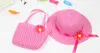 2019 Lovely Sunflower Flower cap Children sunhat baby girls Casual Beach Sun Straw Hat Straw Handbag 2pcs/set for kids 9 colors YD0192