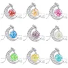 Men's and women's explosion glass dried flowers moon time gemstone necklace DJN169 mix order Pendant Necklaces jewelry
