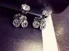 Women Fashion Jewelry Diamond Glowworm Design silver color Stud Earrings Gift