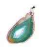 Partihandel 10st CHARM Natural Geode Agate Skivor Hängsmycke Färgglada Freeform Druzy Geode Agat Mode Pärlor Hängsmycke Smycken