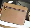 luxury Embossed shoulder bags pu Synthetic Leather black brown women's Designer handbag crossbody messenger bag large size 26cm