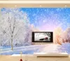 beautiful scenery wallpapers Winter beautiful snow scene 3D TV background wall decoration painting