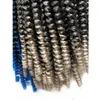 美しい髪8インチかぎ針編みの編組スプリングSカネカロン合成編組ヘアエクステンションキンキーカーリーグレーブルーオンブレ5365099