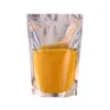 100pcs translucent an aluminum foil standing packaging zipper bag reclosed zip lock transparent mylar clear silver packing bags food storage pouch