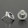 NEW Authentic 925 Sterling Silver Circle Stud Earring with Original Box set for Pandora CZ Diamond Women Fashion Earrings