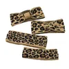 Leopard dzianina wełna pałąk Vintage Stretch Distic-Child Headband Ciepły krawat Szeroki Border Cross Hair Ornament EEO208