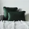 Tassel Pillow Case Solid Plain Pillow Covers Lace Velvet Pillowslip Vintage Sofa Cushion Cover Square Hotel Bedroom Home Decorative C7166