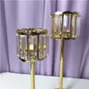 Votive Crystal Gold Tealight Candle Holders Pillar Table Centerpiece för bröllopsmiddag dekor