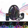 Müzik Kontrol Rüya Renkli LED Şerit Seti WS2811 Şerit LED Işık 5050 RGB DC12V ile Müzik Uzaktan Kumanda 12V 3A Güç Kaynağı