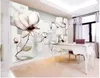 3d malowidła tapety do salonu lilia kwiat odbicie przezroczysty kwiat 3D tv tło ściana