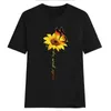 New Women T-Shirt Live A Little Sunflower T-shirt O-Collo manica corta Donna Grigio chiaro 2018 Summer t shirt Ladies Top Tee #PJP