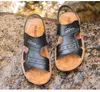 erkekler JI07 için Cowskin sandaletler wearproof kaymaz terlik adam gündelik moda için Sıcak Satış-Mens terlik İnek deri slaytlar