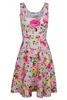 Klänningar Kvinnor Kläder Blommigtryck Sundress Ärmlös Casual Dress Fashion A Line Klänningar Sexiga Tunika Toppar Kvinnors Kläder Vestidos B4540