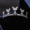 Shinning Princess Silver Butterfly Crystals Brud Tiaras Crowns Brudhuvudstycken Brudtillbehör Bröllop Tiaras kronor T302542685