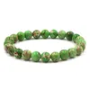 Bracelet en pierre d'agate gris vert Orange bleu intempéries Agates Yoga Chakra Bracelet perles de pierre naturelle Bracelets
