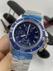 Free shipping Luxury watch quartz stopwatch Stainless watches Blue dial man watch luxury wristwatch 252