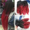 12 Packs Full Head Two Tone Marley Braid Hair Black Red Ombre Synthetic Hair Extensions Kinky Twist Braiding Fast Express Shipping