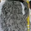 Fashion Beauty African American Human Hair Ponytail Silver Gray Pony Extension Hairpiece Clip op grijze Afro krullende kapsels4424547