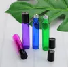 New Arrival Pull Tube 10ML Glass Roller Oil Bottles Blue Purple Green Red 10 ml Roll On Bottles Fragrance 1100Pcs Factory Price SN2361