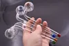 14cm verre coloré fumer main tube d'huile tuyaux incurvé Mini 6 pouces brûleur à mazout en verre tuyaux pour fumer livraison gratuite