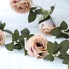 4pcslot 2m Artificial Rose Vine Silk Flower Rose Decoration Home Indoor Pipe Tak Plant Väggdekorativ bröllop Fake Flower ST1698242