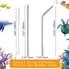 Set of 6 Stainless Steel Drinking Straw with Cleaning Brush and Pouch 2pcs Straight Straw 2pcs Bent Straw 1pcs Brush 1pcs Pouch Drink Straws