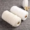 Hållbar 200 m vit bomullsladd naturlig beige ed cord rep hantverk macrame sträng diy handgjorda hem dekorativ leverans 3mm305h