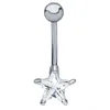 YYJFF D0293 ( 3 colors ) pink belly ring nice star style with piercing jewelry navel body