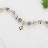 Silver Gold Plated Flower Bracelets Girls Pan Dora Design Star Love Heart Shaped Crystal Beads Charms Bangles Fashion DIY Jewelry for Women