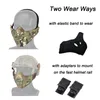 Outdoor Airsoft Shooting Mask Ansiktsskydd Utrustning Taktisk snabb hjälm Wing Side Rail Mount Mask med huvudband NO03-313