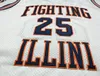 Custom Men Youth Women Vintage # 25 Kenny Anderson Fighting Illinois Basketball Jersey Size S-4XL eller Anpassat något namn eller nummer Jersey